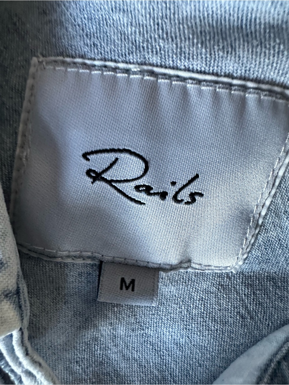 Rails Light Wash Denim Button-Up Shirt - Pale Blue - Picture 4 of 7